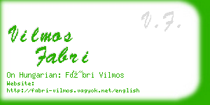 vilmos fabri business card